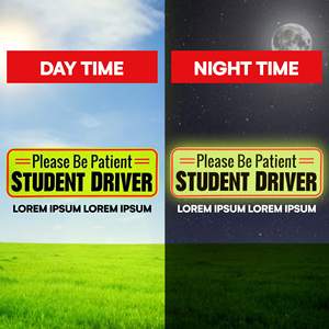 Sii paziente riutilizzabile avviso di sicurezza mobile rosso giallo argento riflettente studente nuovo Driver magnete adesivo segnale di sicurezza per auto - Product Image 5