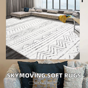 Skymoving New Custom Home Textiles Living Room Machine Made Faux Wool Modern Soft Large Printed Foldable Area <b>Rugs</b> Non-Shedding - Product Image 2