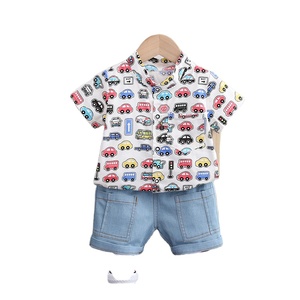 Ensemble polo et pantalon à manches courtes imprimé dessin animé pour enfants, vente en gros depuis la Chine - Product Image 1