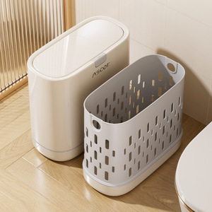 Ascor Trash Can 10L With Lid Space Saving For Bathroom Kitchen Toilet - Product Image 3