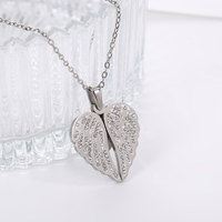 Collier tendance en acier inoxydable 316L, résistant à l'eau et inaltérable, avec pendentif aile d'ange en zircon plaqué or 14K 18K