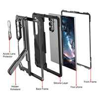 Étui magnétique antichoc en silicone pour Samsung Z Fold 8 Ultra avec protection d'écran et béquille, compatible avec Samsung Z Fold 7