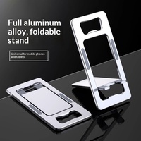 Support de téléphone portable pliable et portable en alliage d'aluminium, style carte, exclusif transfrontalier, compatible avec les appareils compatibles