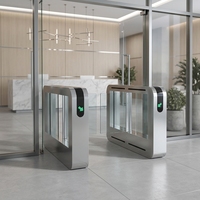 Barrera Abatible de Acero Inoxidable 304 con Motor sin Escobillas, Control de Acceso por RFID, Código QR y Reconocimiento Facial para Oficina, OEM, ODM, CE, Altura 35