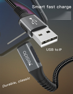Ca36 yesido QC sạc 1.2m Loại C Cáp dữ liệu dòng 5A nhanh phí điện thoại di động Cáp USB - Product Image 4
