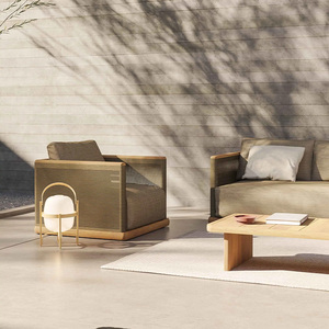 Ensemble de canapés de jardin en teck, mobilier de patio extérieur, ensemble canapé et table basse en teck - Product Image 3