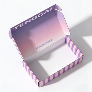 Cajas de Envío de Cartón Corrugado Reciclable con Logotipo, Color Rosa, <span class=keywords><strong>para</strong></span> Regalos, Zapatos, Calcetines, <span class=keywords><strong>Ropa</strong></span>, Plegables, OEM, MOQ Bajo - Product Image 4