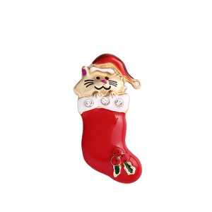 Broche de árbol de Navidad con cristales de imitación, aleación de zinc, accesorio de moda unisex, decoración navideña - Product Image 3