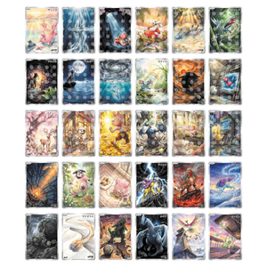 YQ vente en gros anglais Pokemoned Fan Art métal Relief Collection carte 2.0 <span class=keywords><strong>jeu</strong></span> de Table luxe écologique Durable boîte aveugle fête - Product Image 6