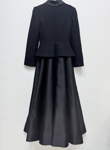 Bettergirl 2025 New Black tweed patchwork à manches longues petite <span class=keywords><strong>robe</strong></span> à col montant - Product Image 5