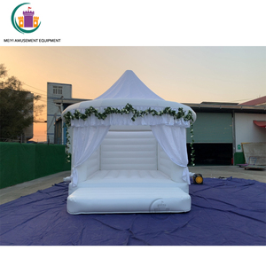 Château gonflable <span class=keywords><strong>blanc</strong></span> romantique avec ventilateur pour cérémonie de mariage Décorations élégantes de videur de mariage - Product Image 2
