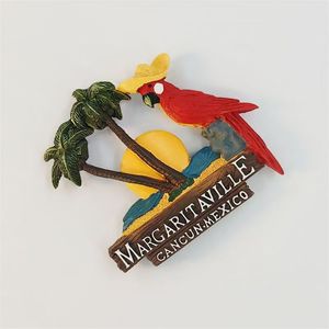 Personnalisé Mexique <span class=keywords><strong>Cancun</strong></span> Creative Chapeau Perroquet <span class=keywords><strong>Voyage</strong></span> Souvenir 3D Peint À La Main Décor À La Maison Magnétique Réfrigérateur Aimant pour La Maison Déco - Product Image 2
