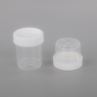 Contenedor desechable de plástico blanco para laboratorio, prueba médica de orina para Hospital, 30ML, 60ML, 120ML