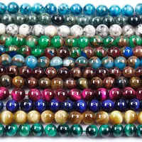 Auf Lager Natürliche Halbe del stein Lose Perlen Edelstein Heil kristall Runde Perlen für Frauen Männer Armreifen Armbänder Halsketten