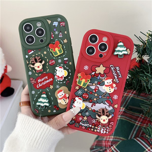 Design alla moda prezzo di fabbrica 3D natale pupazzo di neve Anti caduta morbida custodia del telefono in Silicone come regalo di natale - Product Image 1