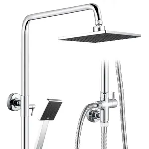 TB-5017 Tengbo classic chrome high quality home toliet bathroom rain shower One Column faucet set with diverter and sliding bar