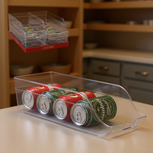 <b>Plastic</b> <b>Storage</b> Box Clear Stackable Organizer For Cans And Bottles Kitchen Pantry Use - Product Image 3