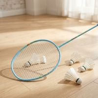 Raquette de badminton en aluminium et fibre de verre, idéale pour les débutants, structure intégrée, excellente élasticité, endurance, facile à utiliser