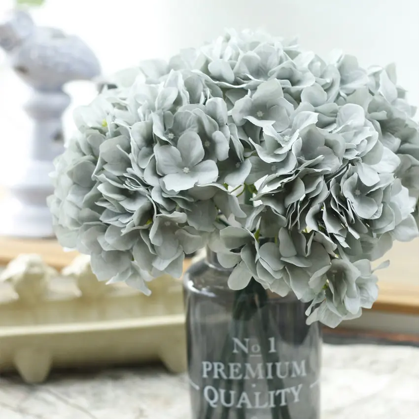 L258 China Factory High Quality Luxury Artificial Flowers Real Touch European Style Hydrangea Flower For Home Wedding Deco