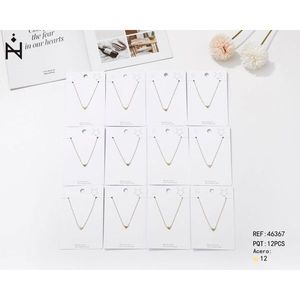 Collier en or en forme de cœur, lot de 12 pièces, bijoux minimalistes pour femmes, pendentifs tendance - Product Image 1