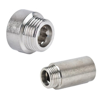 BSP 1/2 "Rosca macho/hembra Tubería de acero inoxidable Tubería de extensión Conector de 10-100mm Adaptador de grifo de agua de cocina