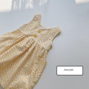 Nouvelle Robe d'été coréenne 2022 pour enfants, jupe sans manches à motif floral pour bébé fille - Product Image 3
