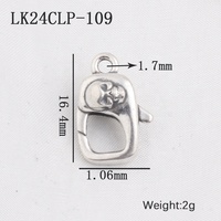 Fermoir à ressort personnalisé en argent sterling S925 à deux boucles, fermoir à crochet de homard pivotant à double extrémité, fermoir à ressort en forme de crâne