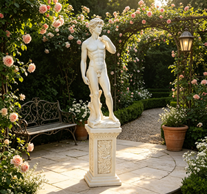 Statua del David di <span class=keywords><strong>Michelangelo</strong></span> in Marmo Bianco con Base - Product Image 2