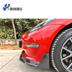 ชุดตัวกระจายแสงสำหรับรถยนต์ Tesla Model3คาร์บอนไฟเบอร์ด้านหน้าและด้านหลังกระโปรงข้าง - Product Image 4