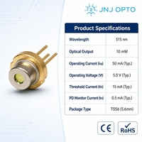Diode laser verte 515 nm 10 mW TO56 haute performance avec contrôle PD pour niveau laser de précision et mesure Diodes laser vertes