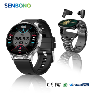 Montre connectée 2-en-1 T98 avec écouteurs intégrés, écran AMOLED 1,43 pouces, étanche IP67, moniteur de fréquence cardiaque et de sommeil, pour le sport et le fitness - Product Image 1