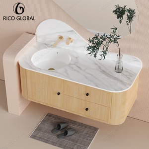 Lavabo de Baño de Porcelana de Diseño Moderno y Elegante de una Sola Pieza - Product Image 1
