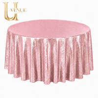 Nappe Ronde de Luxe Faite à la Main Uvenue de 120 Pouces avec Paillettes de 3 mm Scintillantes pour Mariages et Événements – Écologique et Réutilisable