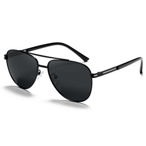 Gafas de sol Aviator para hombre, montura metálica negra, polarizadas, protección UV400, tipo 3, lentes TAC, estilo para conducir - Product Image 1
