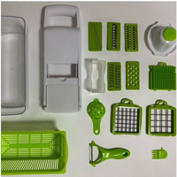 Multifunctionele plastic groente- en fruitchopper, nieuwe keukenhulp, handmatig, PP & aluminium, voor fruit & groenten