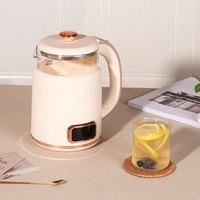Bouilloire Électrique en Verre Sans Fil à Double Paroi Anti-Brûlure 1,5 L 1500 W avec Contrôle de Température et Arrêt Automatique, Protection Contre l'Ébullition à Sec, pour Usage Domestique