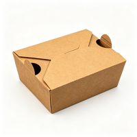Boîtes en papier kraft en gros pour plats à emporter, contenants jetables pour la restauration rapide, boîtes en papier brun personnalisées imprimées