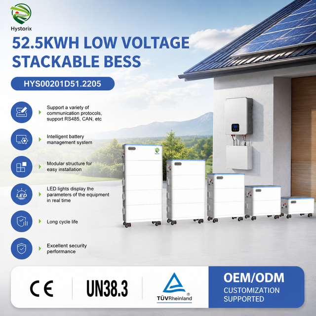 Home Energy Storage Low Voltage 200A Modular LFP Floor Standing Battery 6000 Cycles Solar Battery Storage Systems