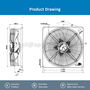 Ventilador axial EC ebmpapst W3G910-KV12-03/F01 para enfriamiento en seco, ventilación de fábricas y talleres industriales, para ESS - Product Image 4