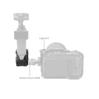 Support pliable à deux griffes intégré pour cage en alliage d'aluminium Insta360 Luna Pro / Luna Ultra avec trous de fixation 1/4"-20 et griffe porte-accessoire