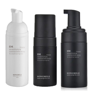150ml 200ml PET Surface Nettoyant Visage Liquide Vide En Plastique Mousse Savon Cosmétique Soins De La Peau Bouteille Noir Blanc Mousse Pompe Bouteille
