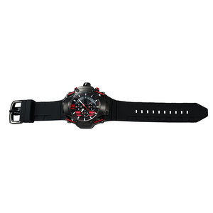 Reloj de pulsera de emparejamiento negro y rojo Movimiento japonés Diseño de remache Reloj de moda Pantalla de fecha Reloj de cuarzo luminoso para hombres - Product Image 4