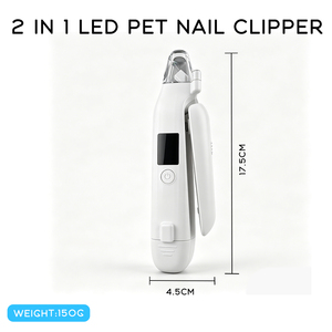 Wholesale Stainless Steel Quick Sensor Safety Guard USB Rechargeable 2-in-1 <b>Dog</b> & Cat Nail Grinder Claw Trimmer <b>Clippers</b> - Product Image 3