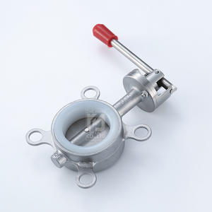 Vannes papillon industrielles manuelles en acier inoxydable 304 fournie par le fabricant, vannes papillon à joint souple D71X-16P - Product Image 1