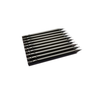 Crayon en bois noir de qualité supérieure, forme ronde de 7 pouces, logo personnalisé, promotionnel, pour l'école, lot - Product Image 3