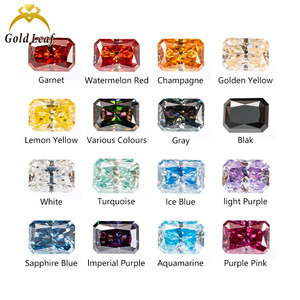 Goldleaf Vente en gros de haute qualité Radiant Cut Gray Plated Loose Gemstone VVS Moissanite Stones 1ct 2ct 3ct - Product Image 5