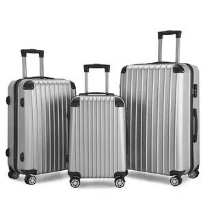 YX16790 Logo personnalisé ABS mode sacs de voyage bagages Mixi valises de luxe Durable PC fermeture éclair Valiz bagages à rayures verticales