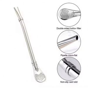 Eco-Friendly Colorful Stainless Steel Drinking <b>Straws</b> with Filter Spoon and Drinkware - Product Image 2