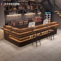 Comptoir de bar moderne en bois personnalisable de haute qualité pour les cafés et les centres commerciaux Comptoirs de réception