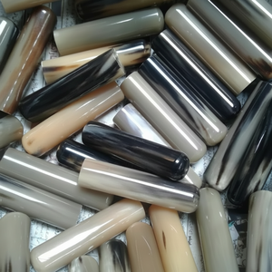 ม้วนฮอร์นควายแท้100% ตัวม้วนฮอร์นควายธรรมชาติสีดำสีขาวสำหรับทำแสตมป์และด้ามจับมีดจากอินเดียอาเกต - Product Image 1